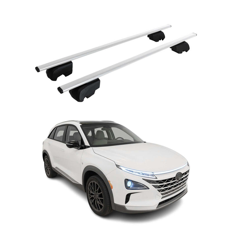 Portapacchi da tetto per Hyundai Nexo 2019-2025, portapacchi base ABE argento 2x