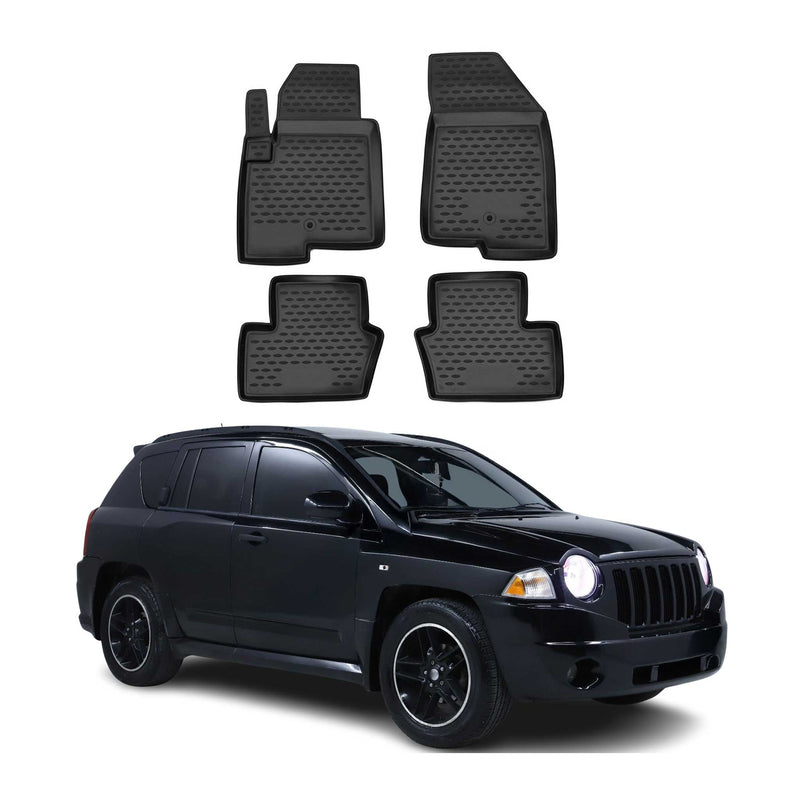 Tappetini Jeep Compass MK49 / Patriot 2006-2017 in TPE nero 4 pezzi
