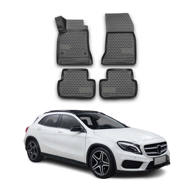 Tappetini Mercedes GLA Class 2014-2021 in TPE nero, 4 pezzi