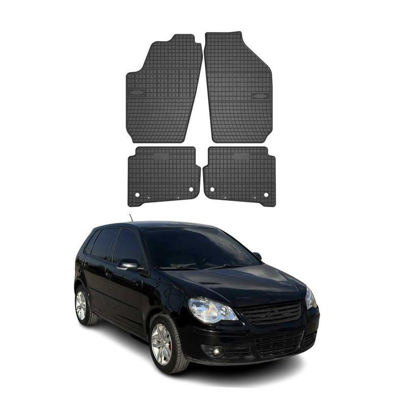 Tappetini in gomma neri per VW Polo 2002-2008, 4 pezzi