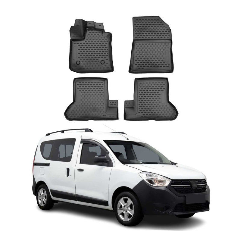 Tappetini Dacia Dokker 2018-2021 in TPE Nero 4 pezzi