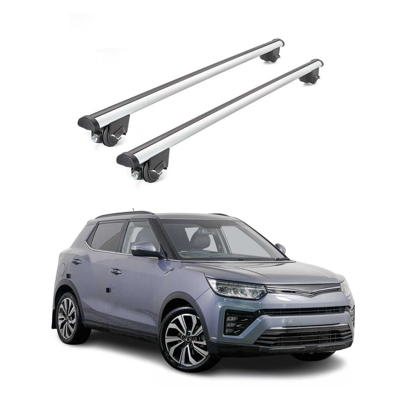 Portapacchi per Ssangyong Tivoli 2015-2025 portapacchi 100kg grigio alluminio
