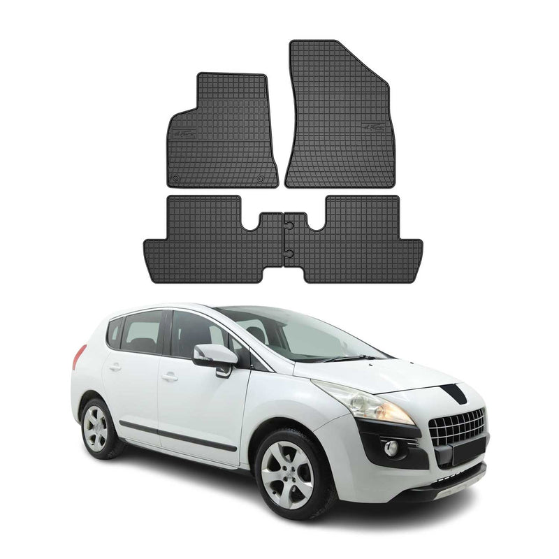 Tappetini in gomma neri per Peugeot 3008 2009-2016, 4 pezzi