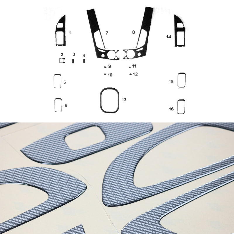 Decorazione interna abitacolo per Mitsubishi L200 2007-2014 effetto carbonio 16 pezzi