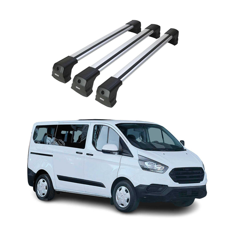 Portapacchi da tetto per Ford Transit Tourneo Custom 2013-2024 Alu Grey 3x