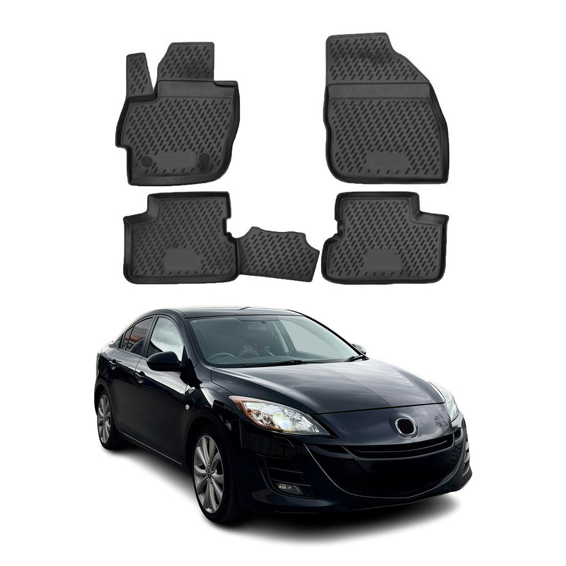 Tappetini Mazda 3 2009-2013 TPE Nero 4 pezzi
