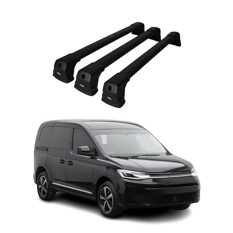 Dachträger Gepäckträger für Ford Tourneo Connect 2021-2025 Alu Schwarz 3x