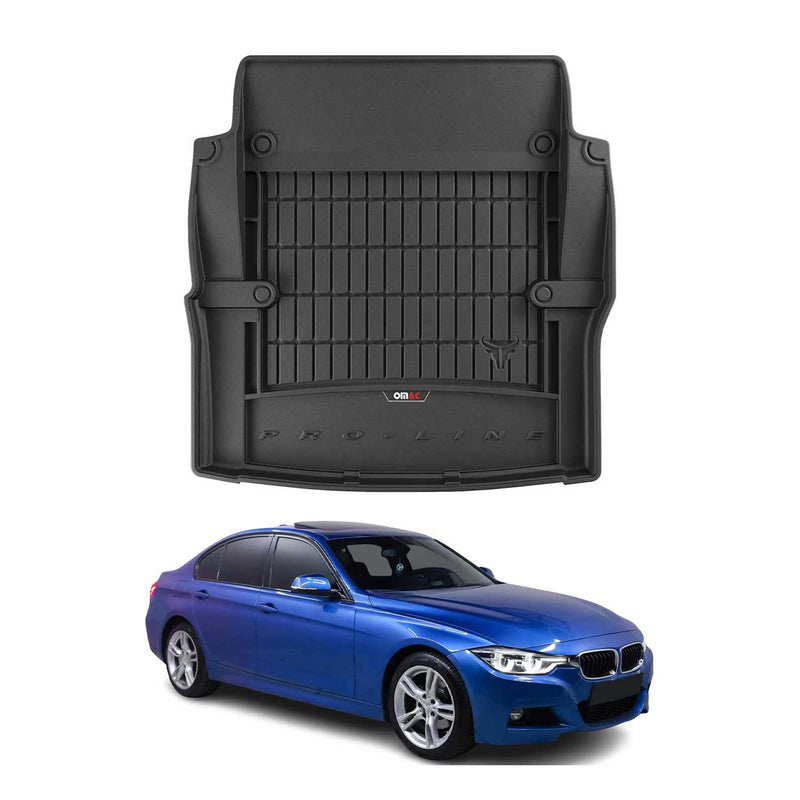 Vasca baule in gomma OMAC per BMW Serie 3 F30 F80 Berlina 2011-2018 TPE Nero