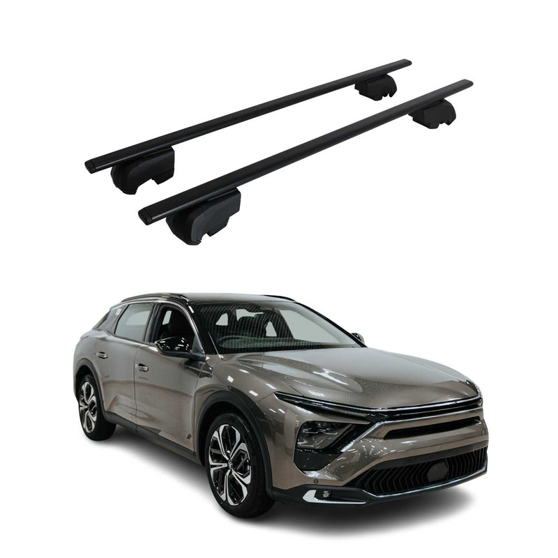 Portapacchi da tetto per Citroen C5 XI 2022-2025 Nero 2 pezzi ABE