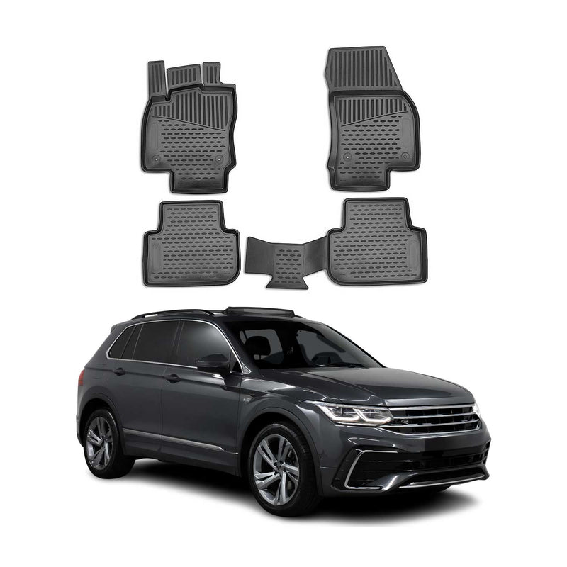 2018-2023 VW Tiguan / Tiguan Allspace Fußmatten TPE Schwarz 4 tlg