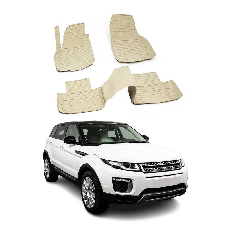 Tappetini per Range Rover Evoque 2011-2024 in TPE beige, 4 pezzi