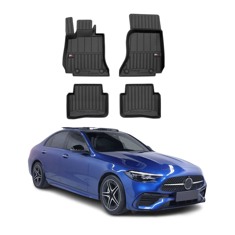 Tappetini Mercedes Classe C W206 2021-2025 in TPE nero, 4 pezzi