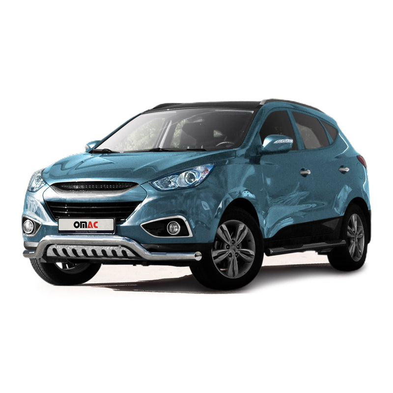 Barra di protezione anteriore in acciaio inox per Hyundai ix35 2010-2015 con bull bar ABE argento