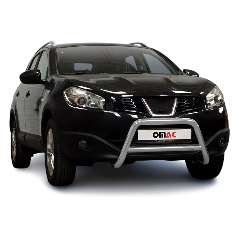 Protezione anteriore per Nissan Qashqai +2 2010-2013 con ABE acciaio argento