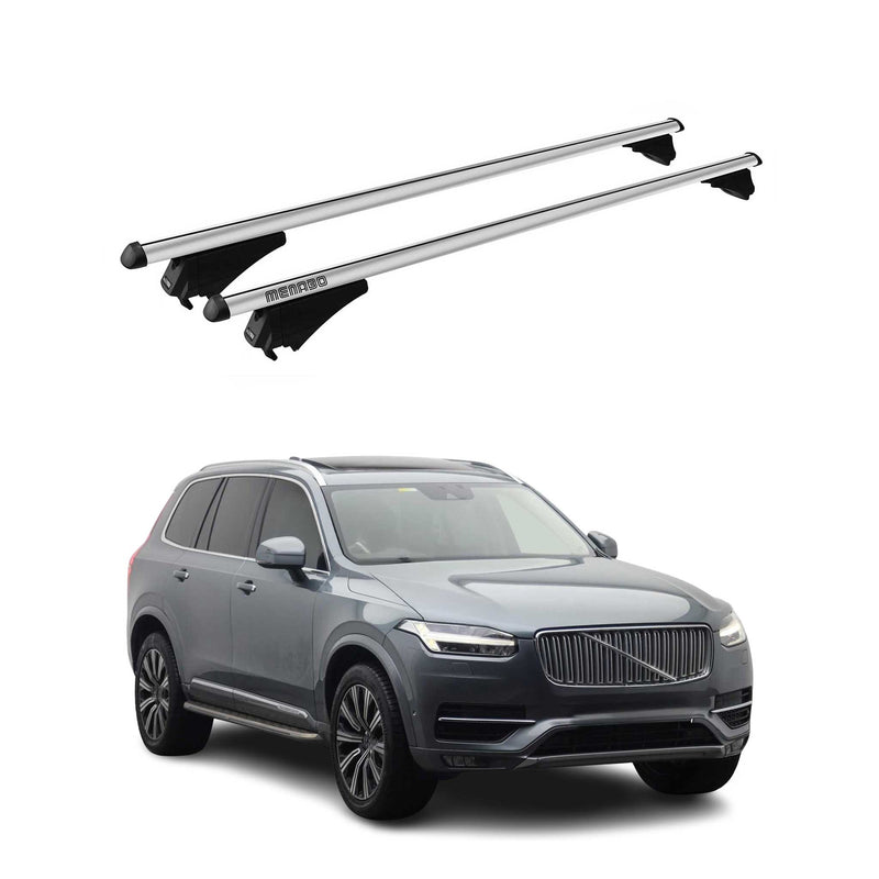 Portapacchi Menabo per Volvo V90 2016-2025 in alluminio argento, 2 pezzi