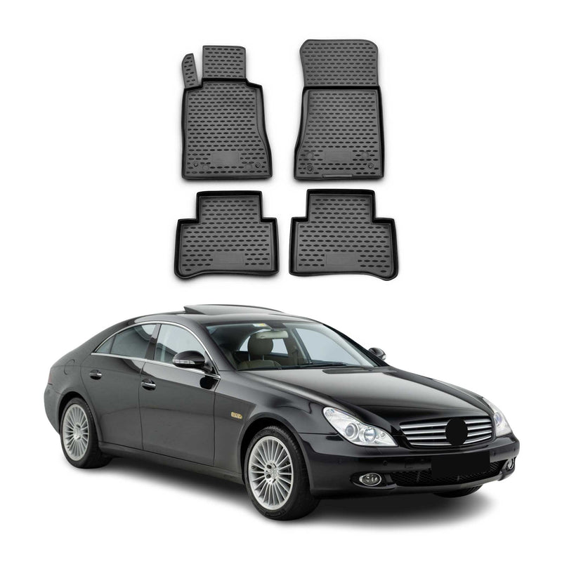 2004-2010 Mercedes CLS W219 Fußmatten TPE Schwarz 4 tlg