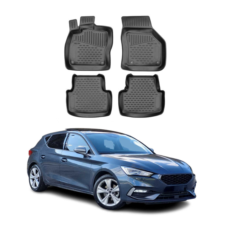 Tappetini Seat Leon 2020-2025 in TPE Nero 4 pezzi