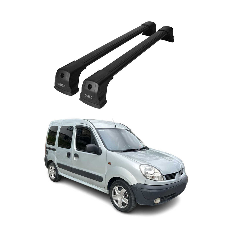 Portapacchi da tetto per Renault Kangoo 1 Pre-FL 1997-2003 Alluminio Nero