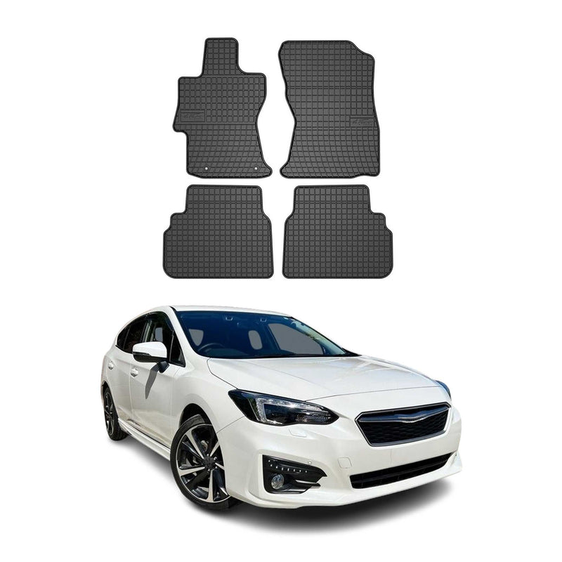 Tappetini in gomma neri per Subaru Impreza 2016-2025, 4 pezzi