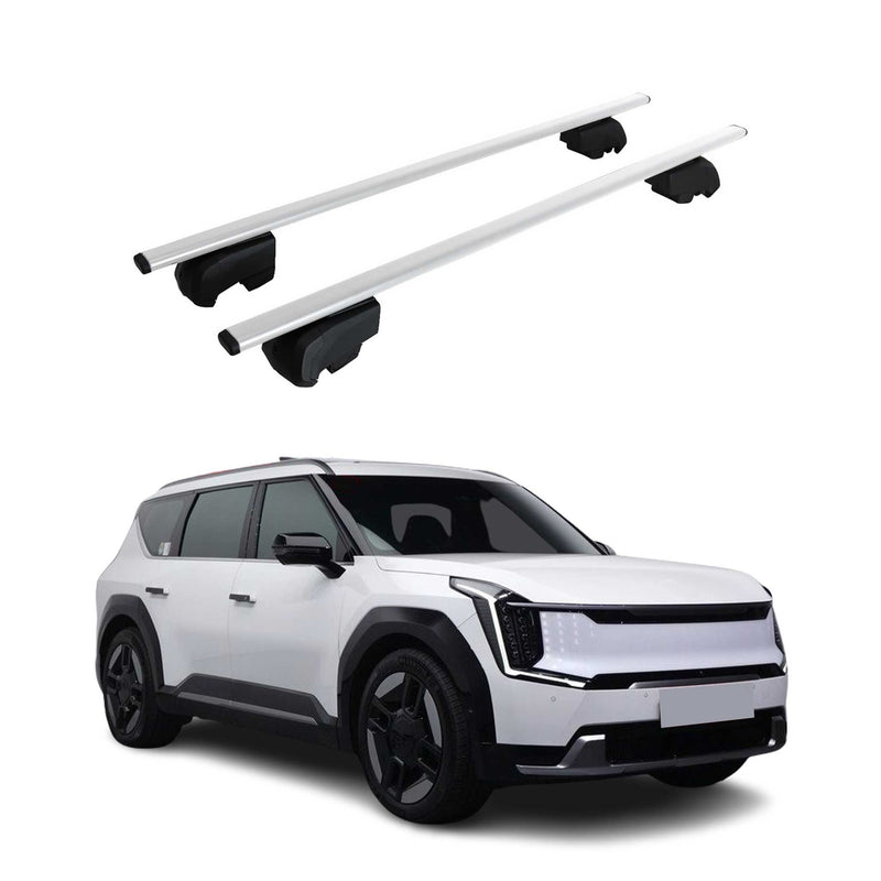 Portapacchi da tetto per Kia EV9 2023-2025 Argento 2 pezzi ABE