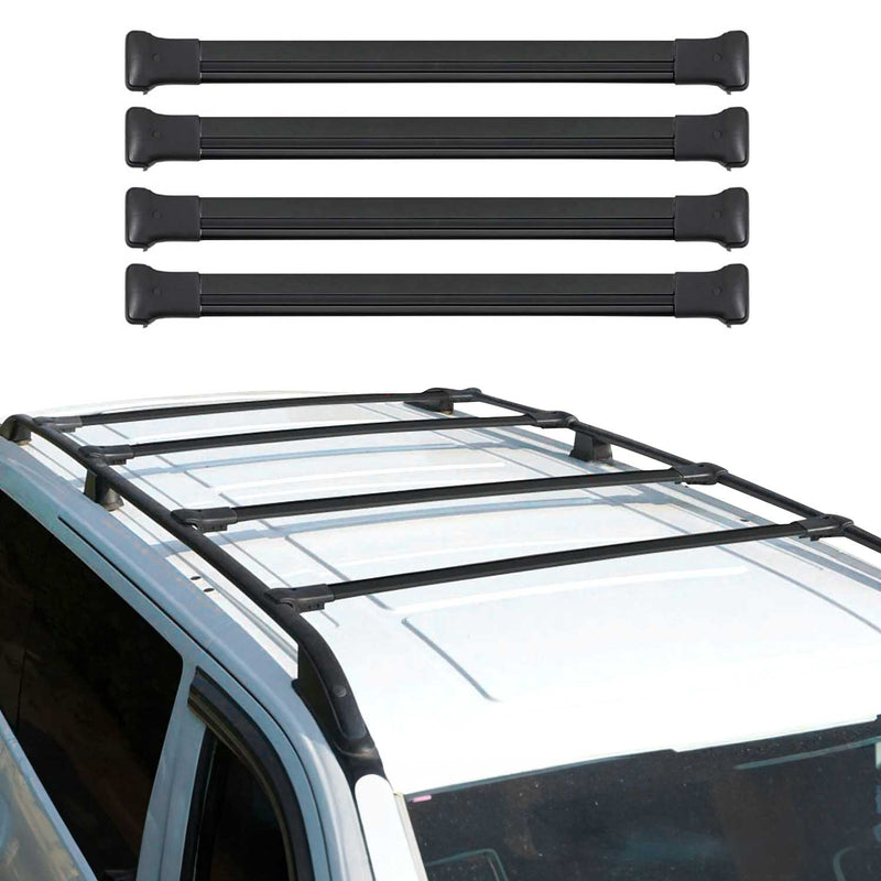 Dachträger Gepäckträger für Citroen Jumpy 2007-2016 Relingträger Alu Schwarz 4x