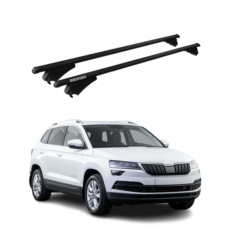 Portapacchi Menabo per Skoda Karoq 2018-2025 ABE alluminio nero 2x