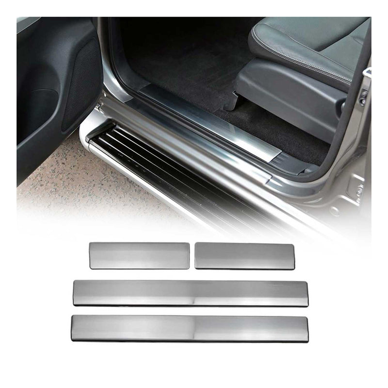 Protezioni per battitacco cromate standard in acciaio inossidabile per Nissan Navara 2004-2014, 4 pezzi