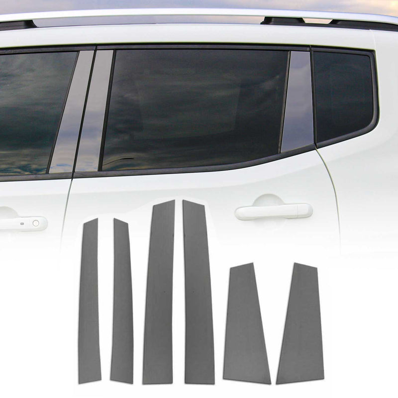 Rivestimento del montante della porta del montante B per Jeep Renegade 2014-2021 in acciaio inossidabile scuro, 6 pezzi