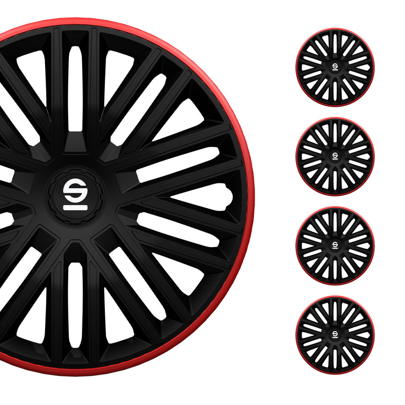 Coprimozzi Sparco 16 pollici Bergamo Nero Rosso 4 pezzi