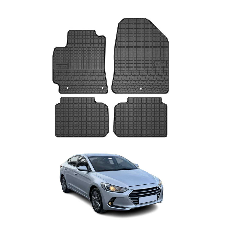 Tappetini in gomma neri per Hyundai Elantra 2015-2020, 4 pezzi