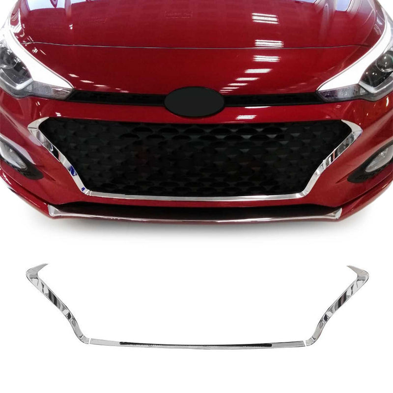 Kühlergrill Leisten Grillleisten für Hyundai i20 2018-2021 Edelstahl Silber 3tlg