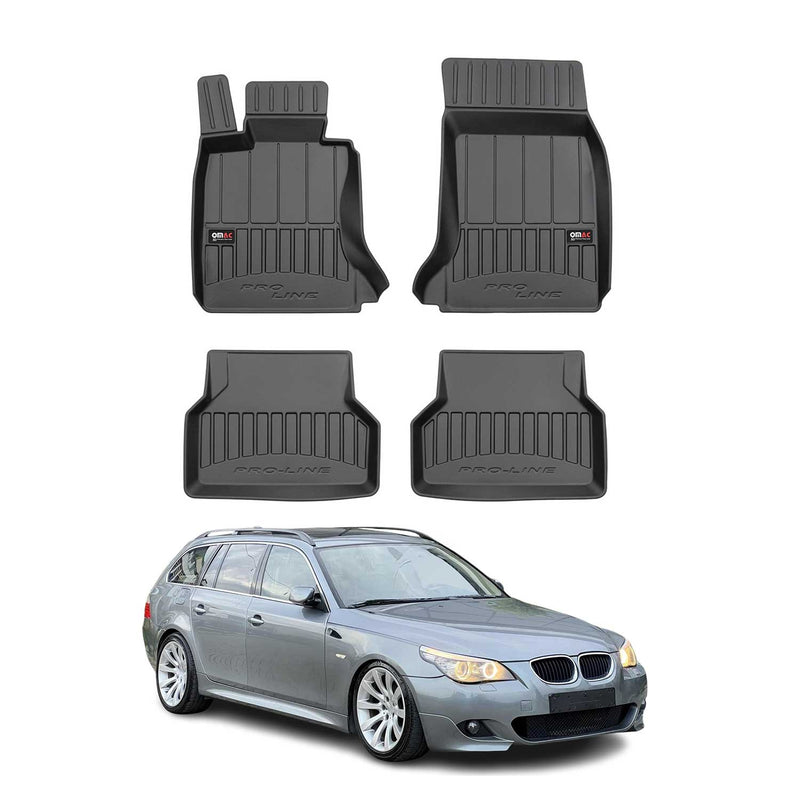 2003-2010 BMW 5er E60 E61 Limo Touring Fußmatten TPE Schwarz 4 tlg