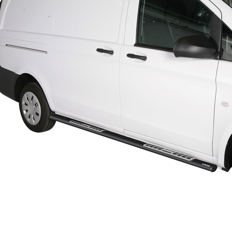 Minigonne laterali in acciaio inox per Mercedes Vito Viano 2010-14 Nero