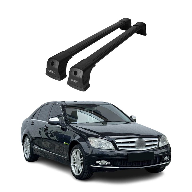 Dachträger Gepäckträger für Mercedes C Klasse W204 Limo 2007-2014 Alu Schwarz