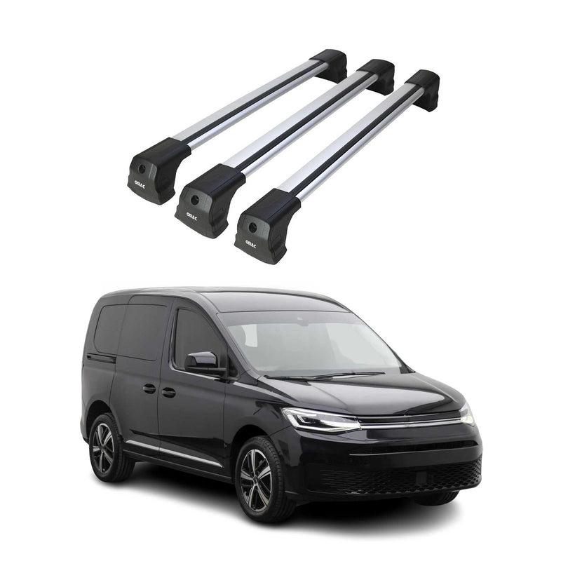 Dachträger Gepäckträger für Ford Tourneo Connect 2021-2025 Aluminium Grau 3x