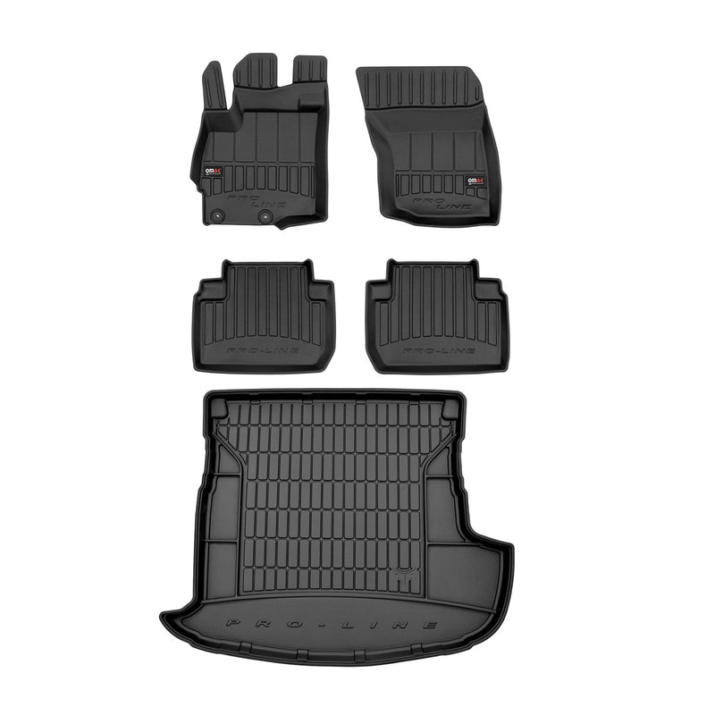 Set di tappetini e vaschetta per bagagliaio OMAC per Mitsubishi Outlander 2012-2015 in gomma, 5 pezzi