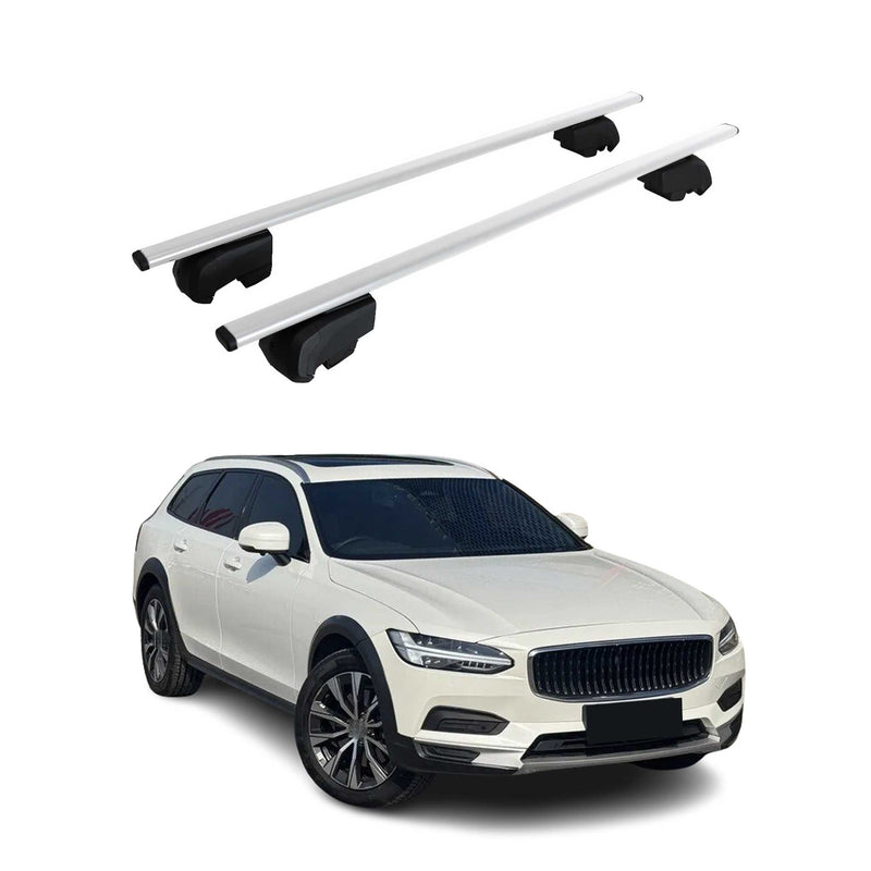 Dachträger Grundträger für Volvo V90 2017-2022 Metall Silber ABE 2x