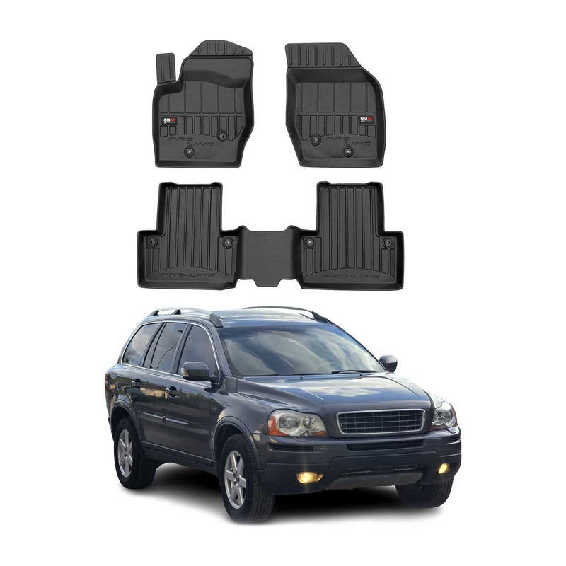 Tappetini Volvo XC90 2002-2014 in TPE nero, 3 pezzi