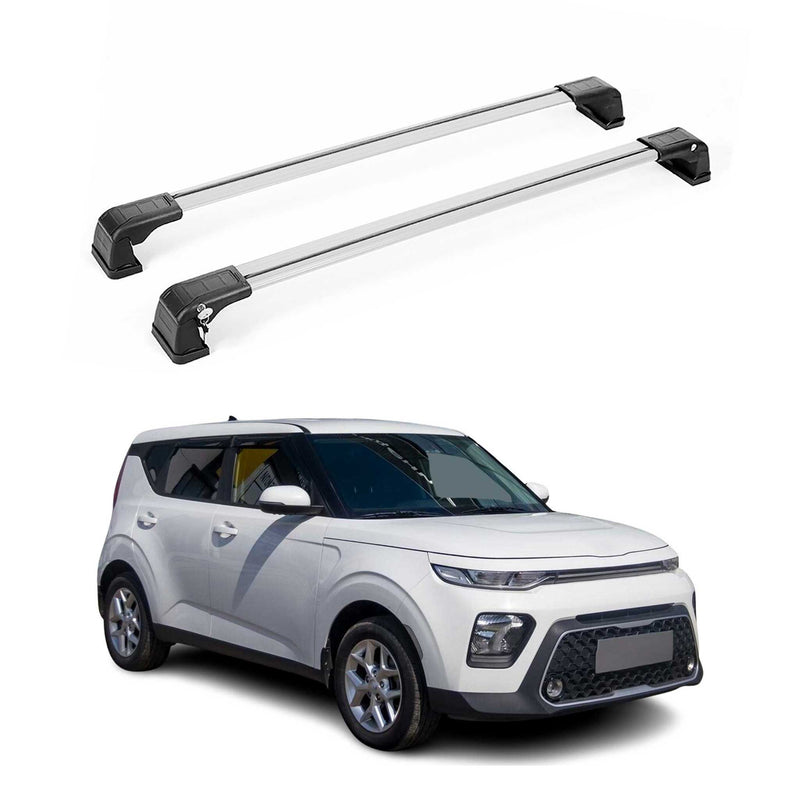 Base portapacchi in alluminio per Kia Soul 2020-2022 Grigio 2x