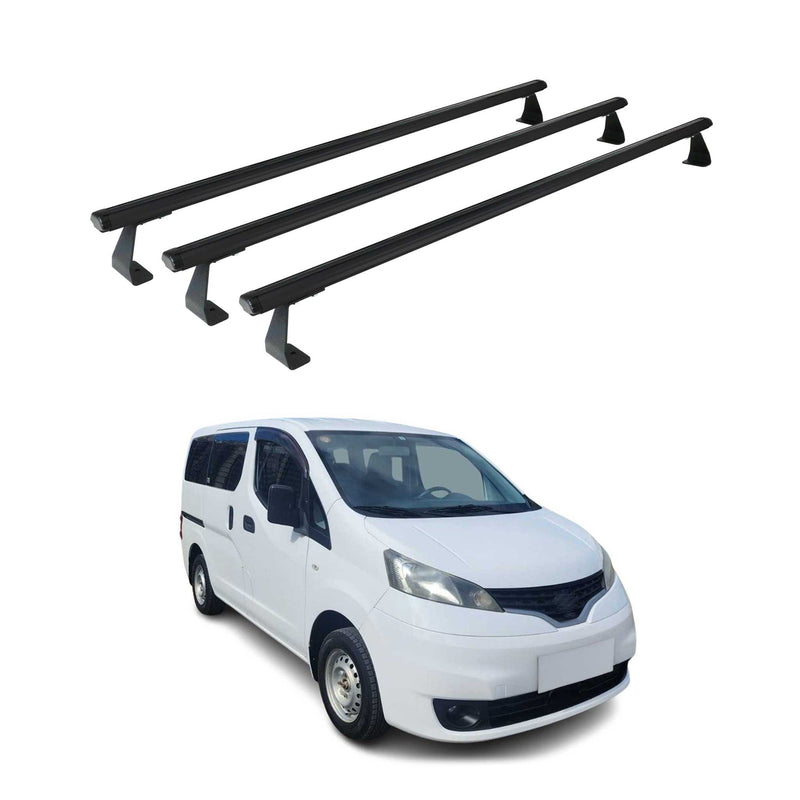 Dachträger Gepäckträger für Nissan NV200 2010-2025 Schwarz Aluminium 3tlg