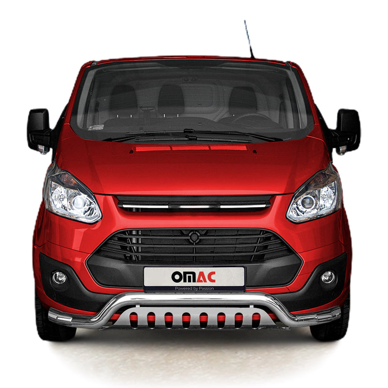 Protezione anteriore per Ford Transit Custom 2012-2018 acciaio argento