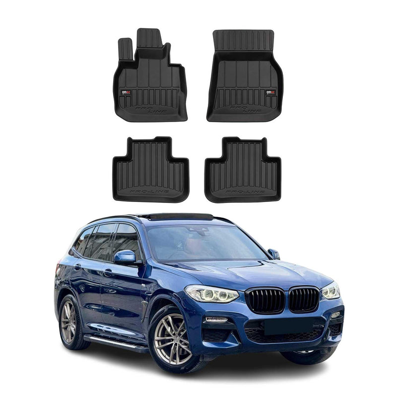 Tappetini BMW X3 G01 2017-2024 in TPE nero, 4 pezzi