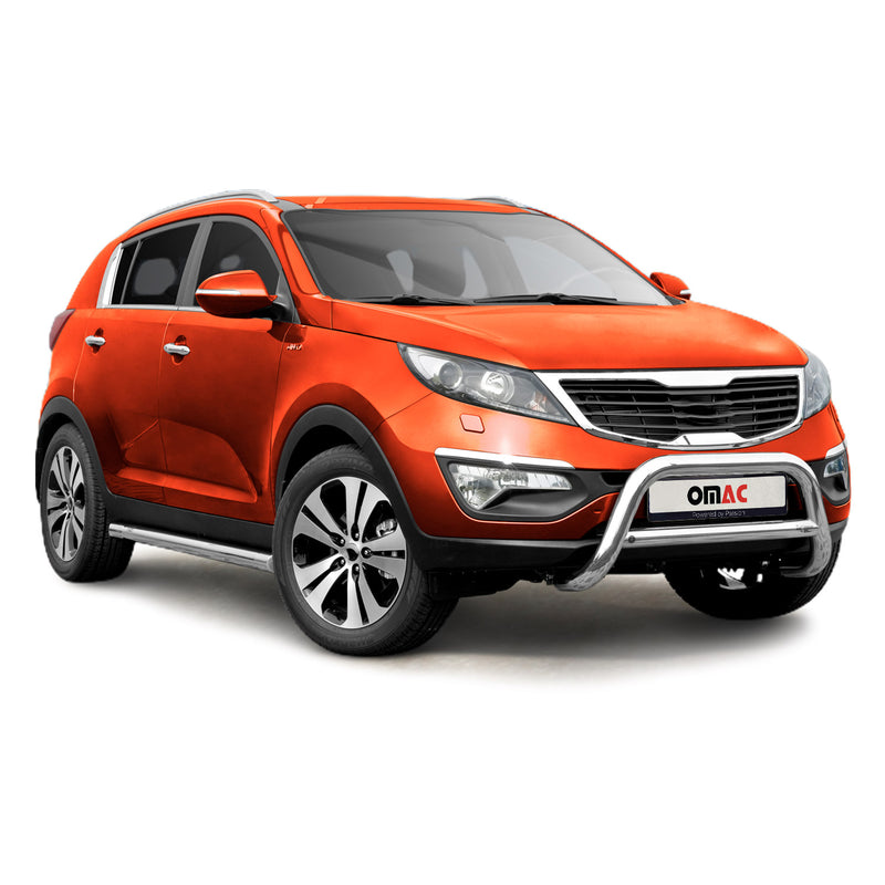 Protezione anteriore per Kia Sportage 2010-2015 con ABE acciaio argento