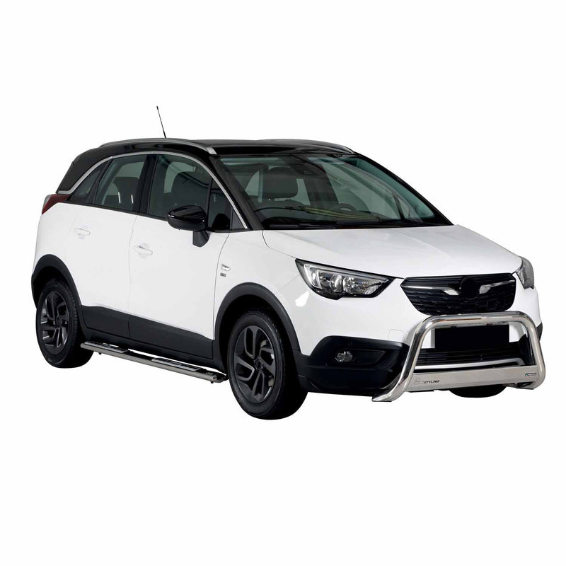 Minigonne laterali in acciaio inox per Opel Crossland X 2017-2025 Argento