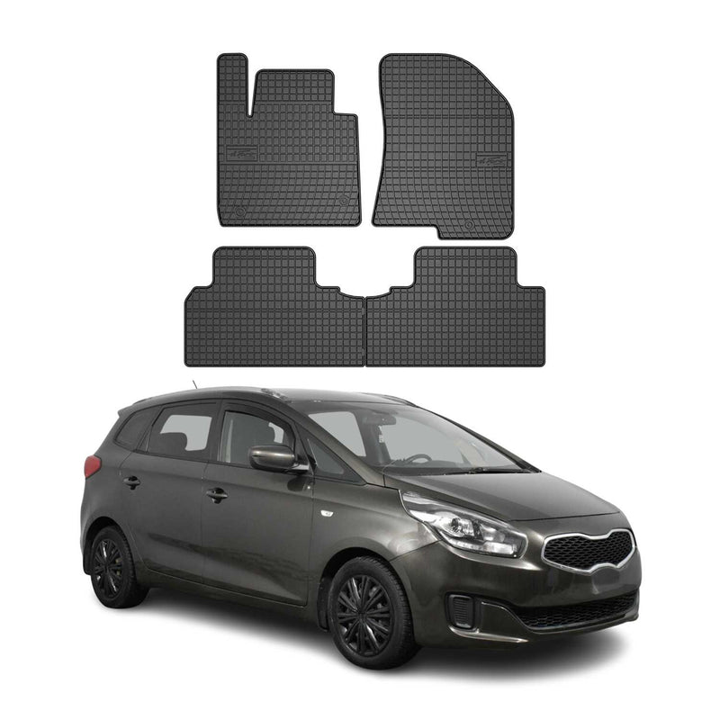 Tappetini in gomma neri per Kia Carens 2013-2019, 4 pezzi