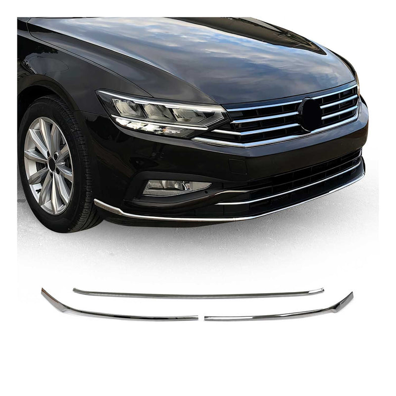 Strisce griglia paraurti per VW Passat 2019-2025 in acciaio inox cromato 3 pezzi