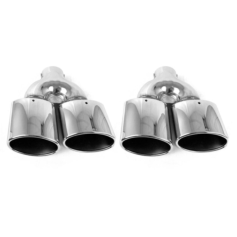 Terminale di scarico universale in acciaio inox L&R 120x80 2 pezzi
