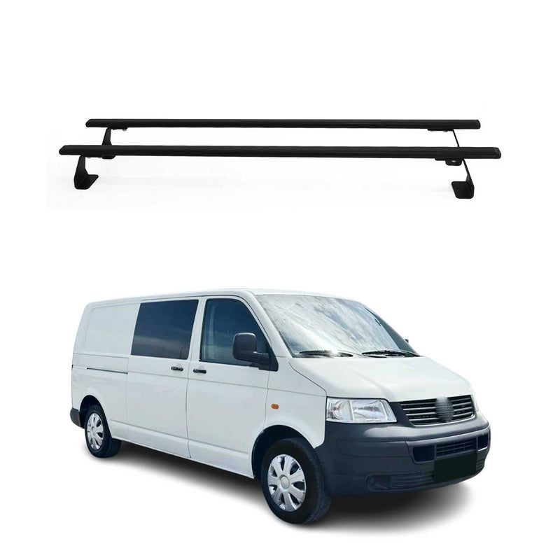 Dachträger Gepäckträger für VW T5 Caravelle 2003-2015 Grundträger Schwarz 2x