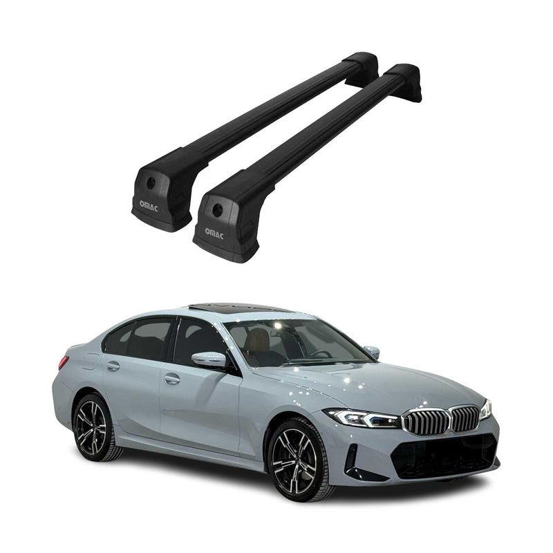 Dachträger Gepäckträger für BMW 3er G20 G80 2019-2025 Grundträger Alu Schwarz 2x