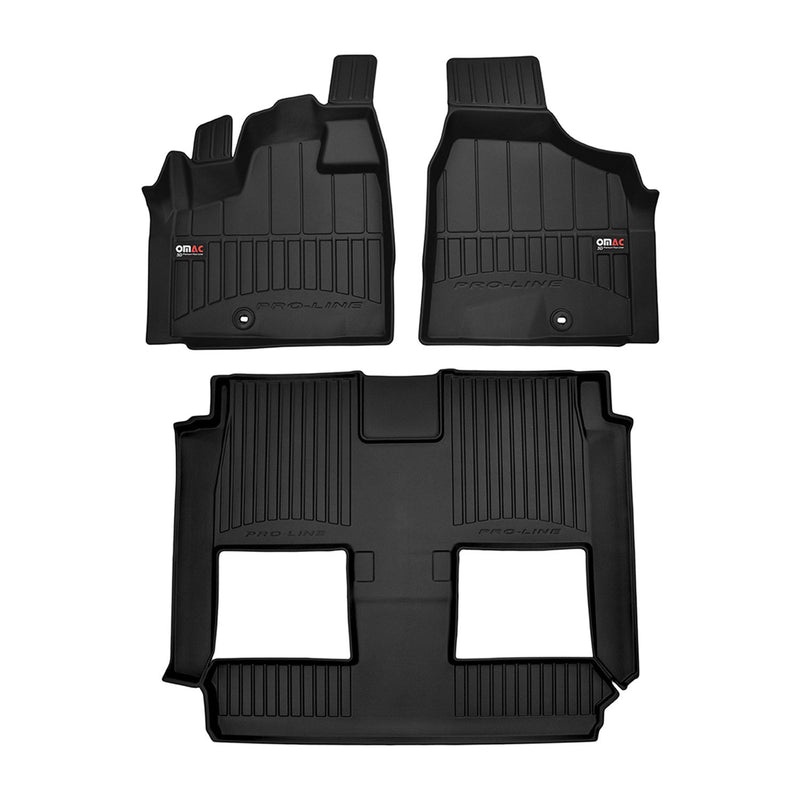Tappetini in gomma OMAC Premium per Dodge Grand Caravan/Voyager 2008-2020, neri
